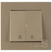 Вимикач двоклавішний КНОПОЧНИЙ Arvia Electric KAREN Титан (20 05 2000 257)